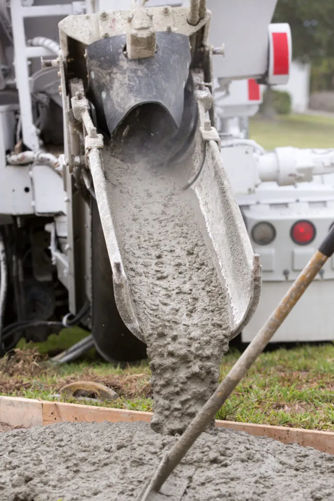 Cement work pouring a patio